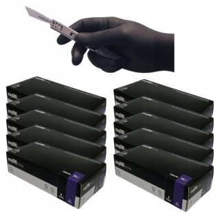Rukavice nitrilové diagnostika BEZ PRÁŠKU EASYCARE BLACK veľkosť XL 100 ks.